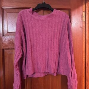 American Eagle Outfitters Pink Ribbed Sweater